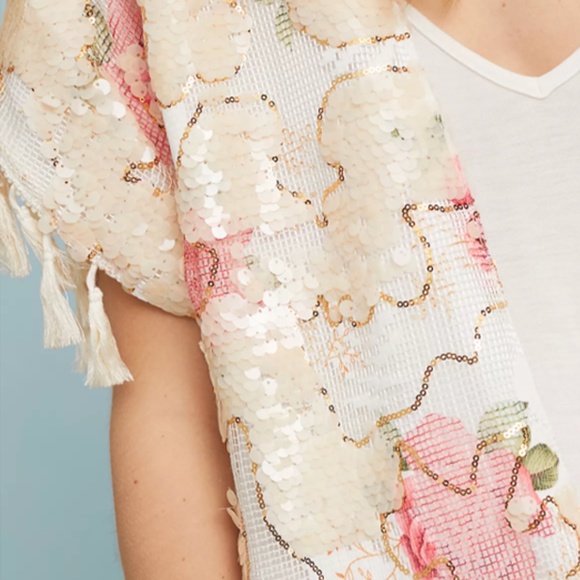 RARE Anthropologie Traffic People Rosie Sequin Kimono - Picture 7 of 8